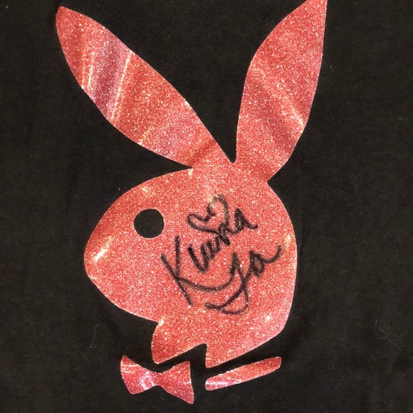 Autographed Iconic Playboy Bunny Glitter TShirt - Picture 2 of 2